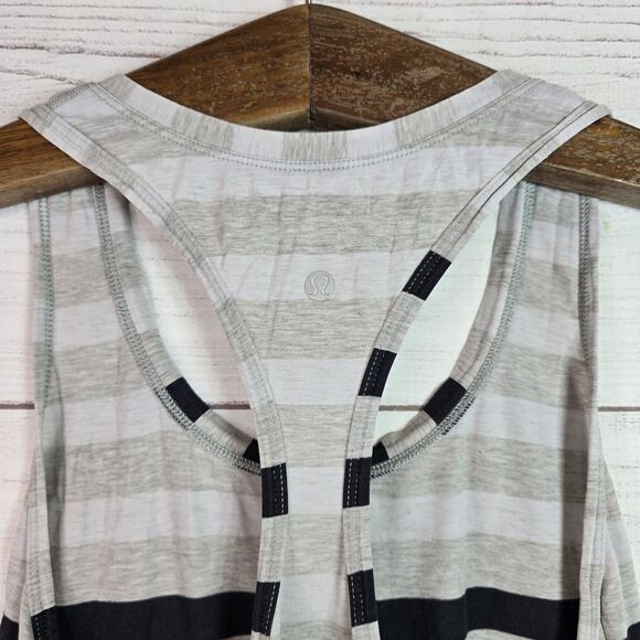 Lululemon Yogi Racerback Stripe Tank With Front Pocket Multicolor Women's Size 4 - Picture 5 of 7